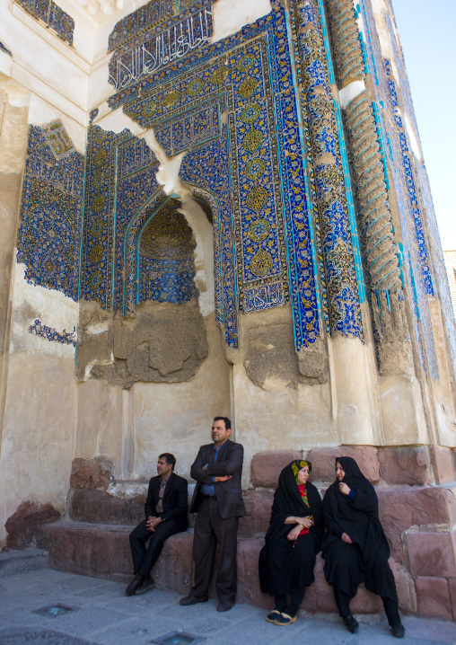 People Sitting Outside Of The Blue Mosque, Tabriz, Iran