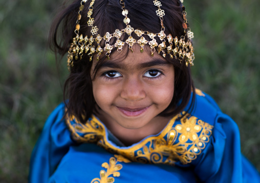 little girl in traditional cbandari lothing, Hormozgan, Bandar-e Kong, Iran