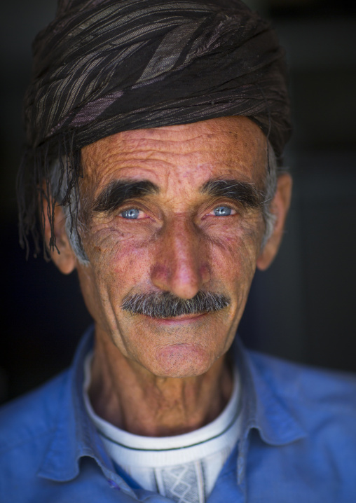 Kurdish Man With Blue Eyes, Palangan, Iran