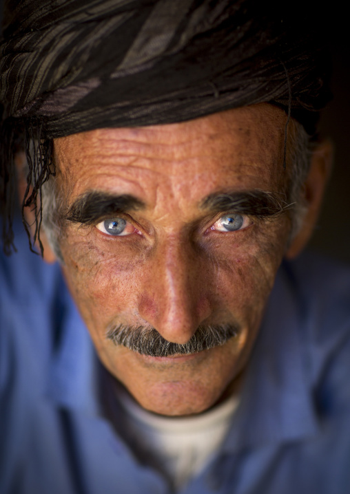 Kurdish Man With Blue Eyes, Palangan, Iran