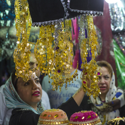 Women Looking For Clothes In The Bazaar, Kermanshah, Iran