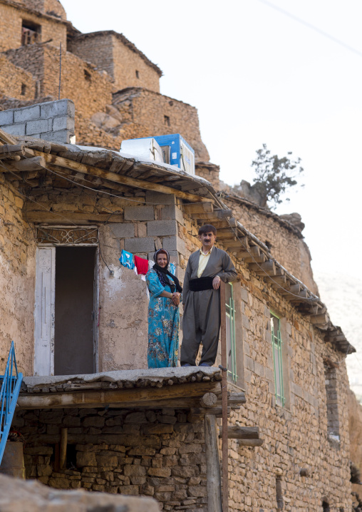 Couple Standing On His Balcony, Palangan, Iran