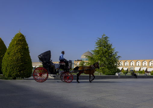 Horse cart ride on the naqsh-e jahan imam square, Isfahan province, Isfahan, Iran