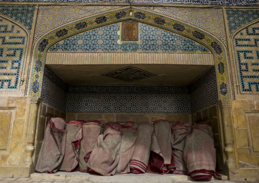 Carpets packed in the friday mosque, Isfahan province, Isfahan, Iran