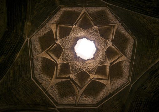 Ceiling with its intricate and elaborate patterns in friday mosque, Isfahan province, Isfahan, Iran