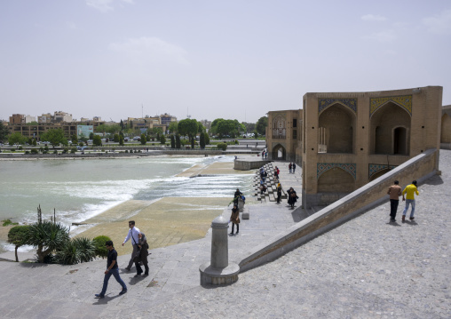 Khaju bridge pol-e khaju spanning the zayandeh river, Isfahan province, Isfahan, Iran
