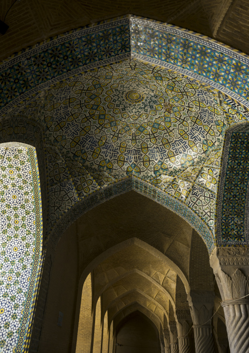 Shabestan's ceiling tile work inside vakil mosque, Fars province, Shiraz, Iran