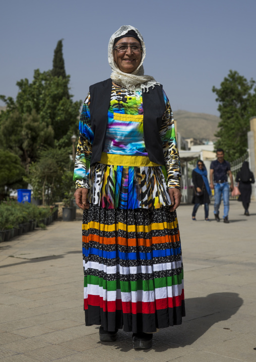 Woman in traditional gilaki costume, Fars province, Shiraz, Iran