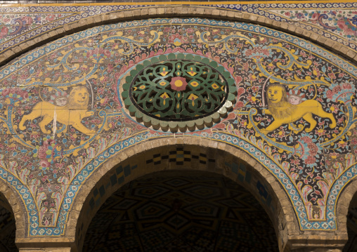 Richly-decorated walls of the golestan palace, Shemiranat county, Tehran, Iran
