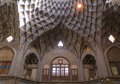Dome of timche ye amin al dowleh caravanserai in the bazaar, Isfahan province, Kashan, Iran