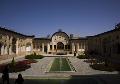 Courtyard of tabatabei historical house, Isfahan province, Kashan, Iran