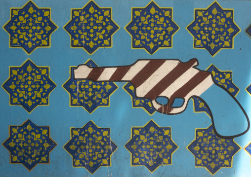 Anti american mural on the wall of the former american embassy, Shemiranat county, Tehran, Iran