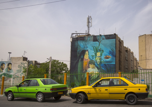 Propaganda billboard in the street, Shemiranat county, Tehran, Iran