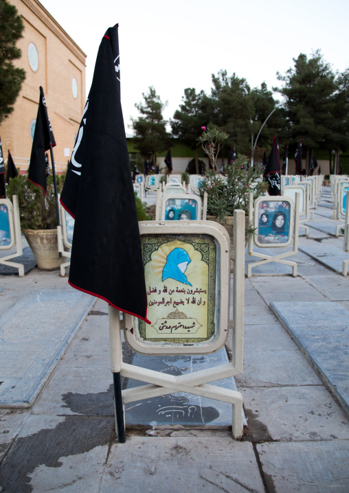 Tombs of women killed during the wars in the Rose garden of martyrs cemetery, Isfahan Province, Isfahan, Iran