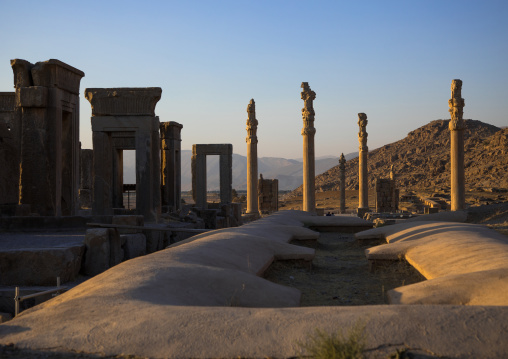 Ruins of the gate of all nations in Persepolis, Fars Province, Marvdasht, Iran