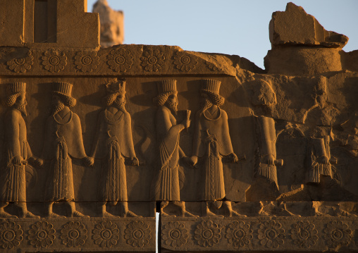Relief in Apadana palace Persepolis, Fars Province, Marvdasht, Iran