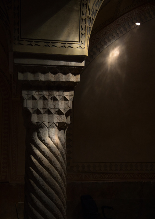 Arg-e Karim Khan fort bath column with a ray of light, Fars Province, Shiraz, Iran