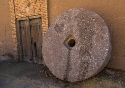 Traditional henna mill with giant stone, Yazd Province, Yazd, Iran