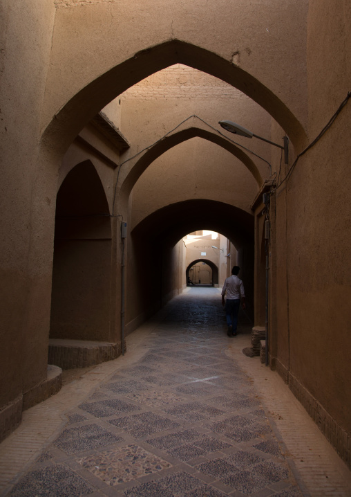 Empty alleys in the old town, Yazd Province, Yazd, Iran