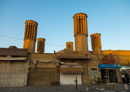 Wind towers used as a natural cooling system in iranian traditional architecture, Yazd Province, Yazd, Iran