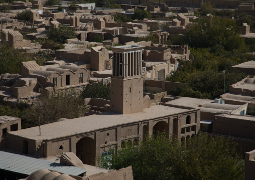 View of a wind tower from Narin Qal'eh citadel, Yazd Province, Meybod, Iran