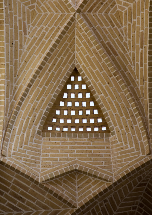 Window in a brick ceiling, Yazd Province, Meybod, Iran