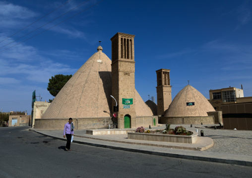 Wind towers used as a natural cooling system for water reservoir in iranian traditional architecture, Isfahan Province, Nain, Iran