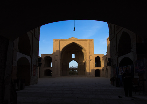 Jameh mosque iwan courtyard, Isfahan Province, Ardestan, Iran