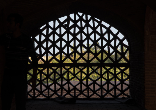 Pattern window at Jameh mosque, Isfahan Province, Ardestan, Iran