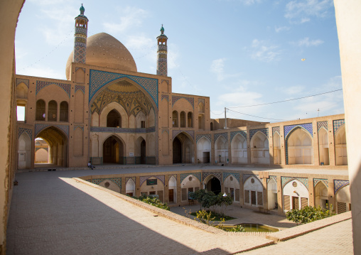 The 18th century Agha Bozorg mosque and its sunken courtyard, Isfahan Province, Kashan, Iran