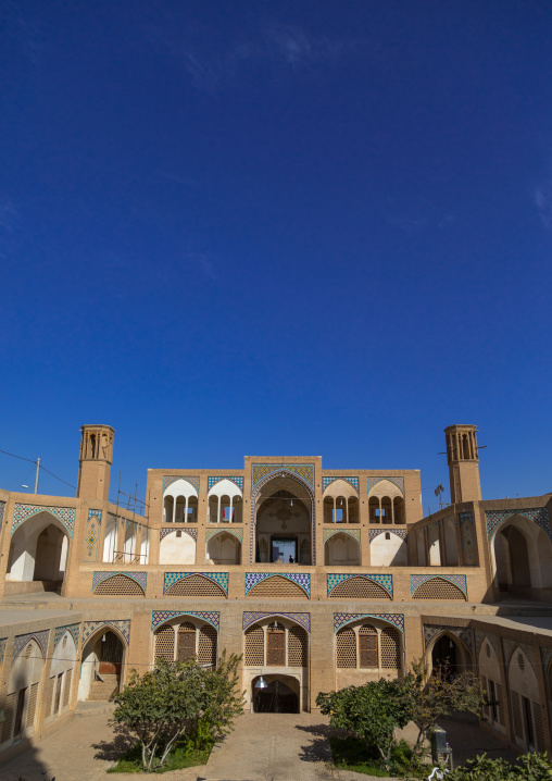 The 18th century Agha Bozorg mosque and its sunken courtyard, Isfahan Province, Kashan, Iran