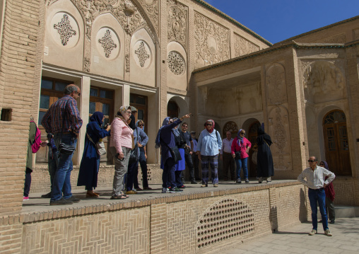 Tourists visiting Boroujerdi historical house, Isfahan Province, Kashan, Iran