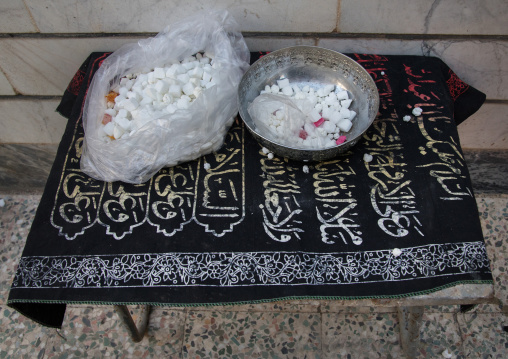 Sugar cubes used during Chehel Manbar festival on Tasua to commemorate the martyrdom anniversary of Hussein, Lorestan Province, Khorramabad, Iran