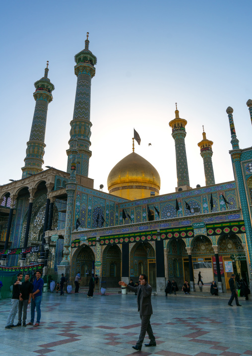 The golden dome of Fatima al-Masumeh shrine, Central County, Qom, Iran