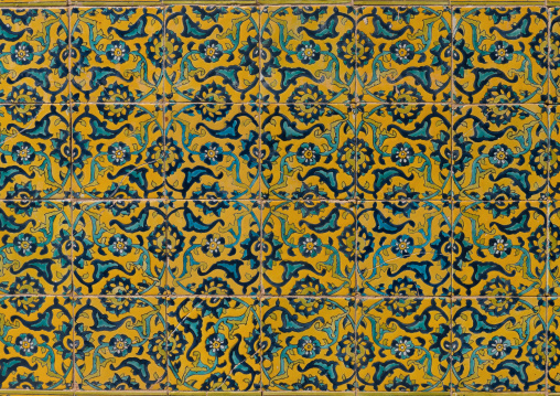 Colorful faience tiles at Shrine of sultan Ali, Kashan County, Mashhad-e Ardahal, Iran