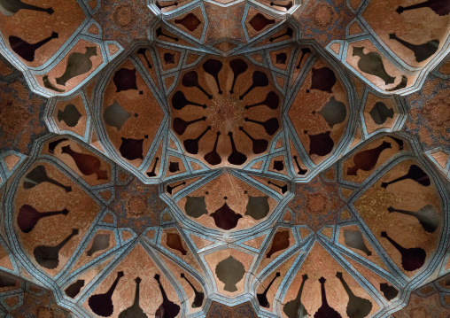 Famous acoustic ceiling in the music room of Ali Qapu palace, Isfahan Province, Isfahan, Iran