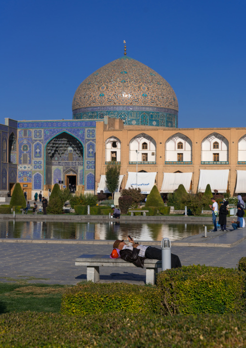 Sheikh Lutfollah Mosque standing on the eastern side of Naghsh-i Jahan Square, Isfahan Province, Isfahan, Iran