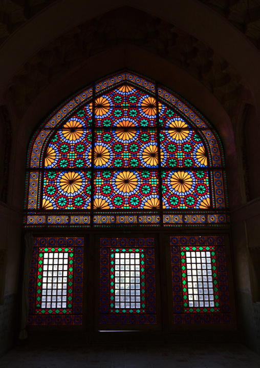 Stained glass windows in Arg-e Karim Khan Citadel, Fars Province, Shiraz, Iran