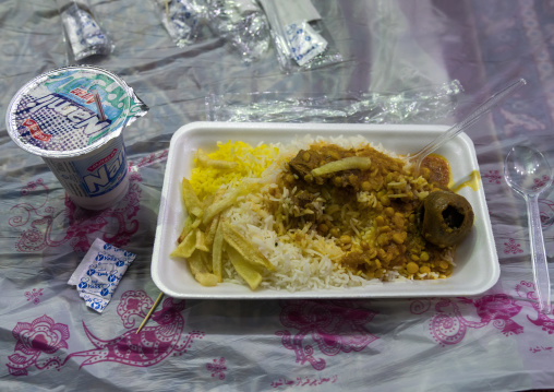 Nazri charity food given during Muharram, Central County, Theran, Iran