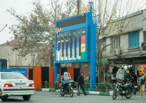 pollution bulletin board, Central district, Tehran, Iran