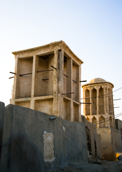 wind towers used as a natural cooling system in iranian traditional architecture, Qeshm Island, Laft, Iran