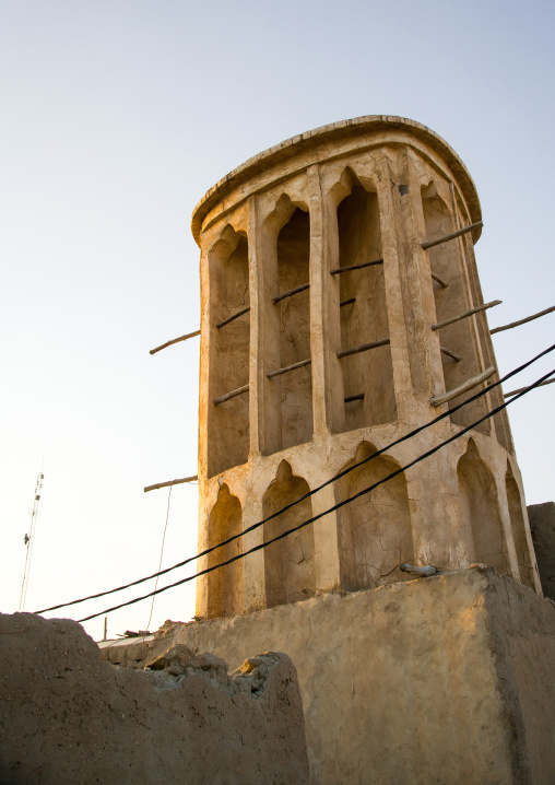 wind tower used as a natural cooling system in iranian traditional architecture, Qeshm Island, Laft, Iran
