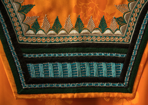 detail of an embroidered trouser, Qeshm Island, Salakh, Iran