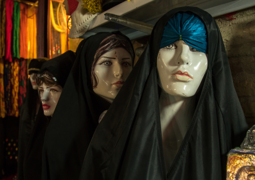 mannequins with chadors in ganjali bazaar, Central County, Kerman, Iran