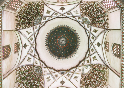ceiling with its intricate and elaborate patterns in three domes moshtaghie, Central County, Kerman, Iran
