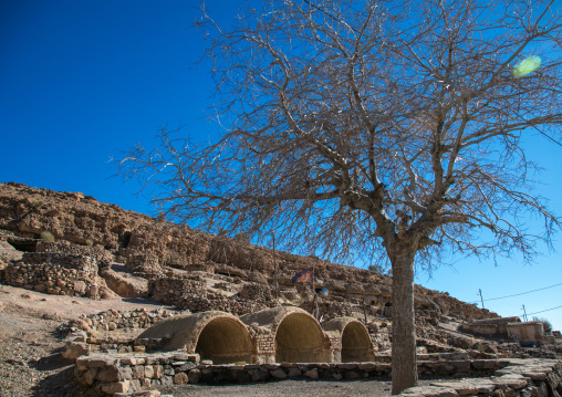 troglodyte village rock mosque, Kerman province, Meymand, Iran