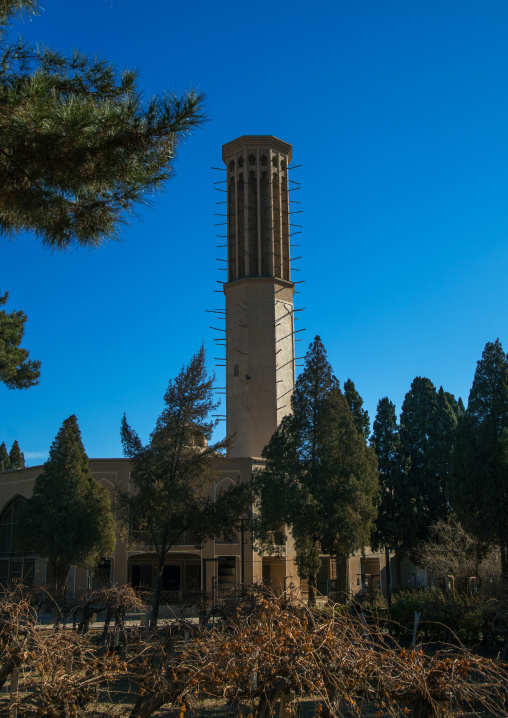 wind tower standing over 33 meters in dolat abad garden, Central County, Yazd, Iran