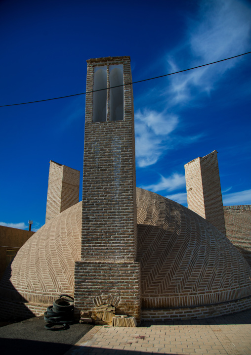 wind towers used as a natural cooling system for water reservoir, Ardakan County, Aqda, Iran
