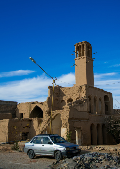 wind towers used as a natural cooling system in iranian traditional architecture, Ardakan County, Aqda, Iran
