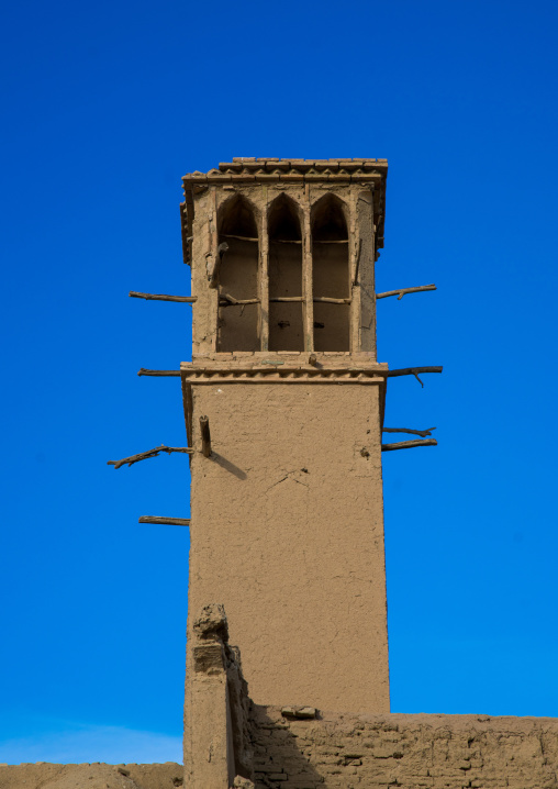 wind towers used as a natural cooling system in iranian traditional architecture, Ardakan County, Aqda, Iran
